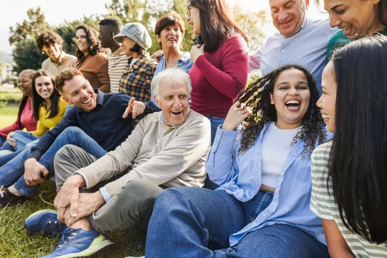 Group,Of,Multigenerational,People,Having,Fun,Together, ,Multiracial,Friends